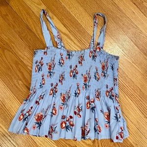 Baby Blue Floral Smocked Camisole
